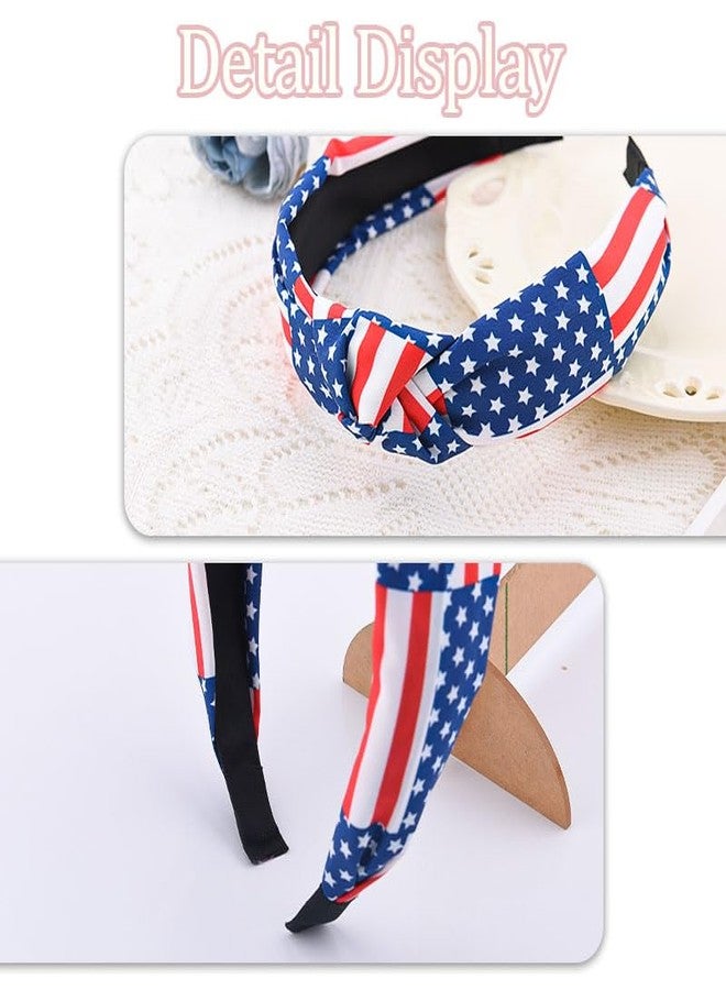Guqqeuc American Flag Headband Knotted Patriotic Headbands for Women Girls Stars Stripes Twist Hairband for USA Independence Day Hair Accessories for Womens 4th of July Headband for Girls - Image 3